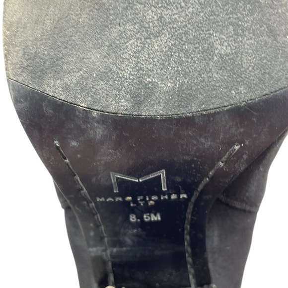 Marc Fisher Booties Black Suede Ankle Boots Pointed Toe Heeled Size 8.5 - Picture 8 of 8